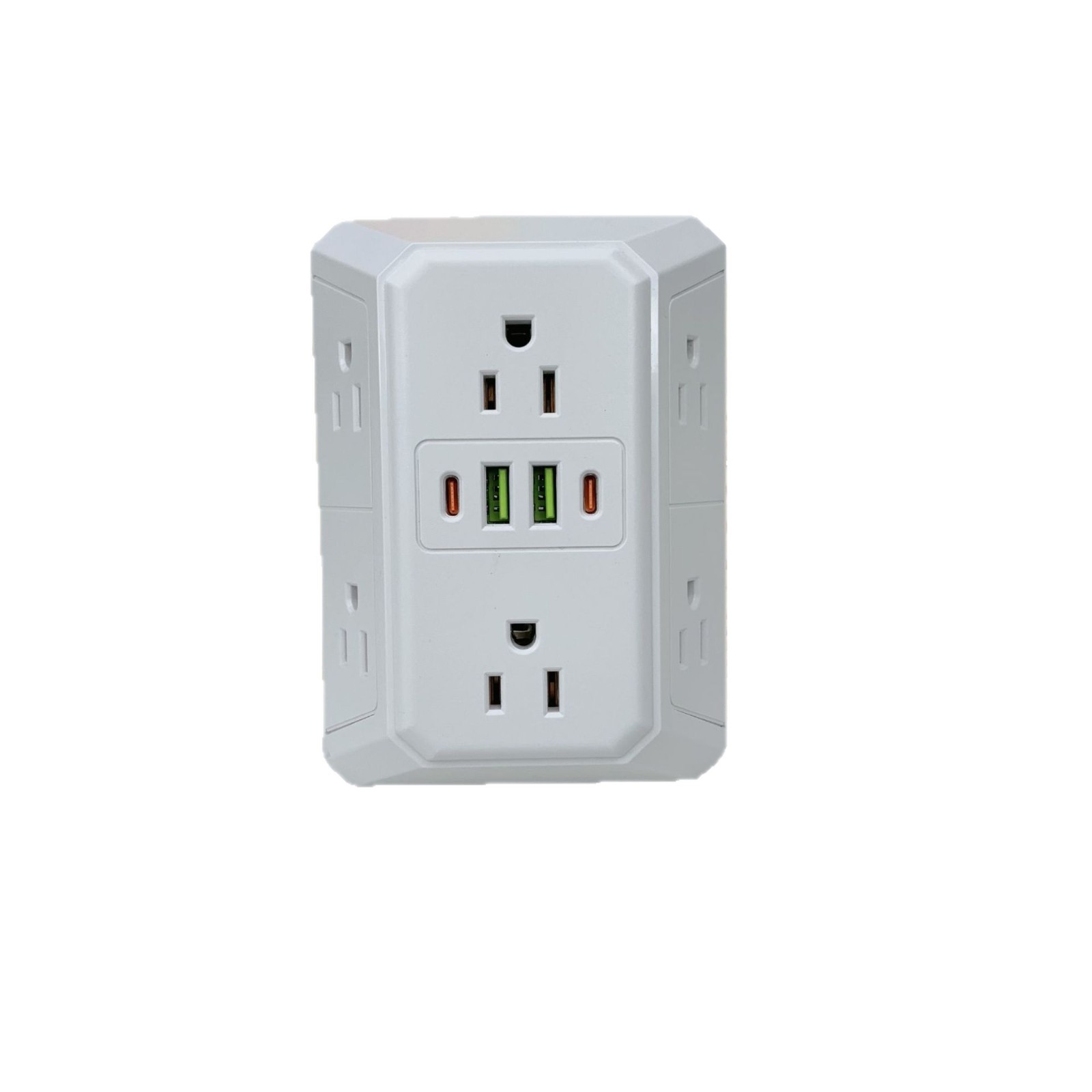 Electronics Gadgets For Home - 米国マルチソケット壁コンセント6ACポート4USBポートType-Cユニバーサルプラグ電源タップ、高速充電対応ネットワークフィルター付き