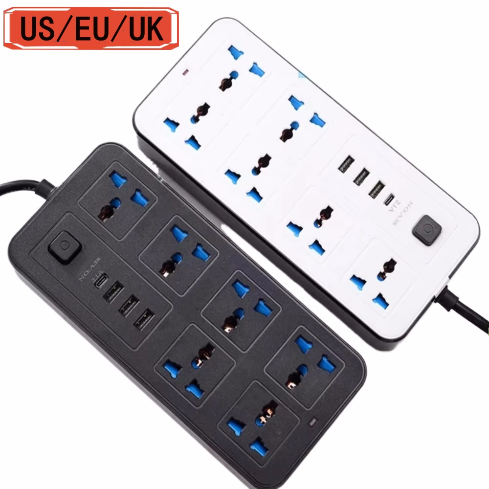 Electronics Gadgets For Home - ユニバーサル電源タップ Type-C USBポート付きコンセント 2m延長コード AC電源ソケット 充電用電気ソケット
