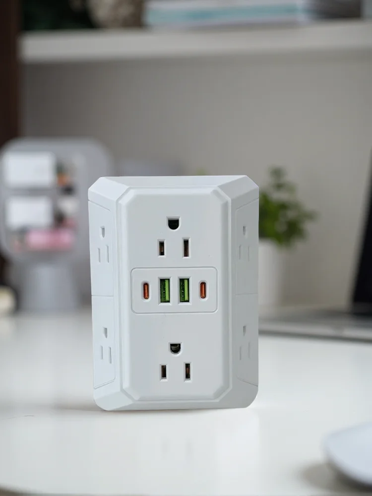 米国マルチソケット壁コンセント6ACポート4USBポートTy - Electronics Gadgets For Home のレビューと価格