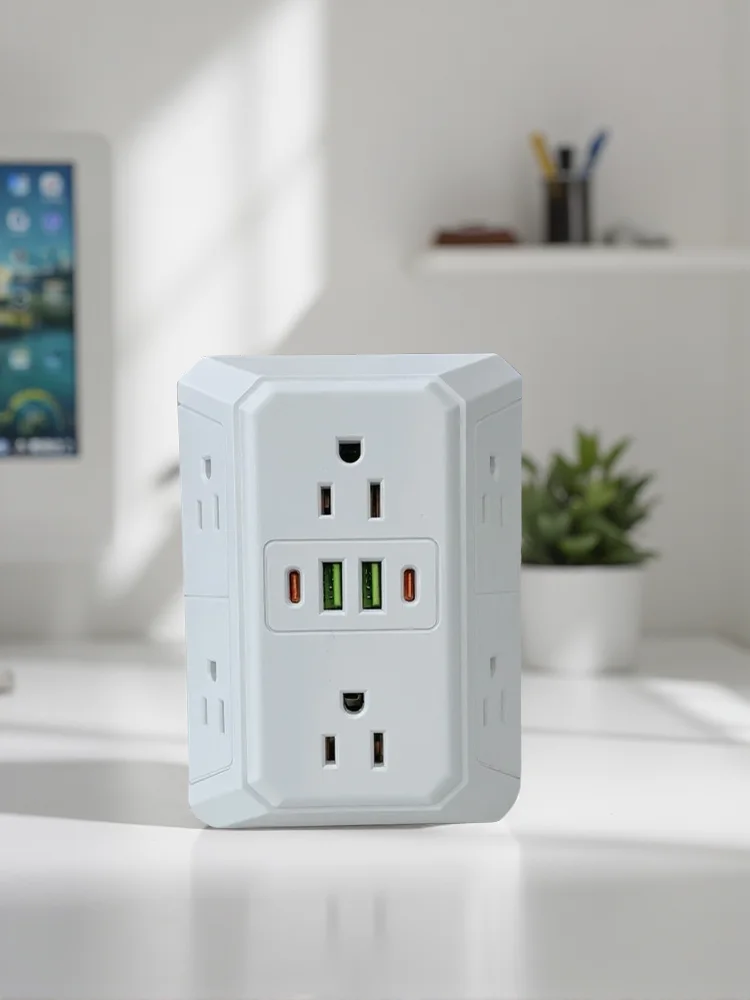 米国マルチソケット壁コンセント6ACポート4USBポートTy - Electronics Gadgets For Home のレビューと価格