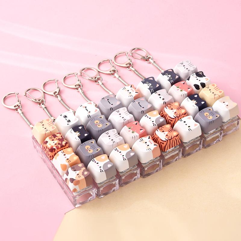 1個入り かわいい猫のキーキャップ フィジェットキーチェーン - Electronics Latest Gadgets のレビューと価格