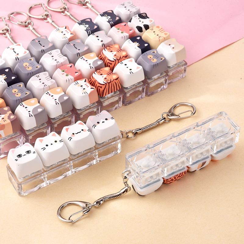 1個入り かわいい猫のキーキャップ フィジェットキーチェーン - Electronics Latest Gadgets のレビューと価格