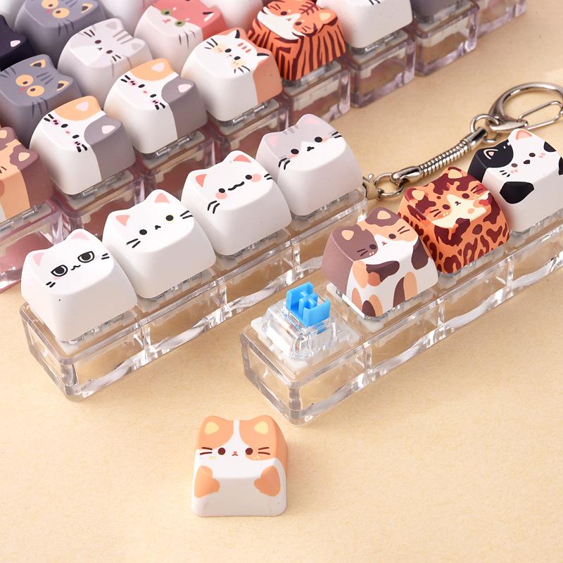 1個入り かわいい猫のキーキャップ フィジェットキーチェーン - Electronics Latest Gadgets のレビューと価格