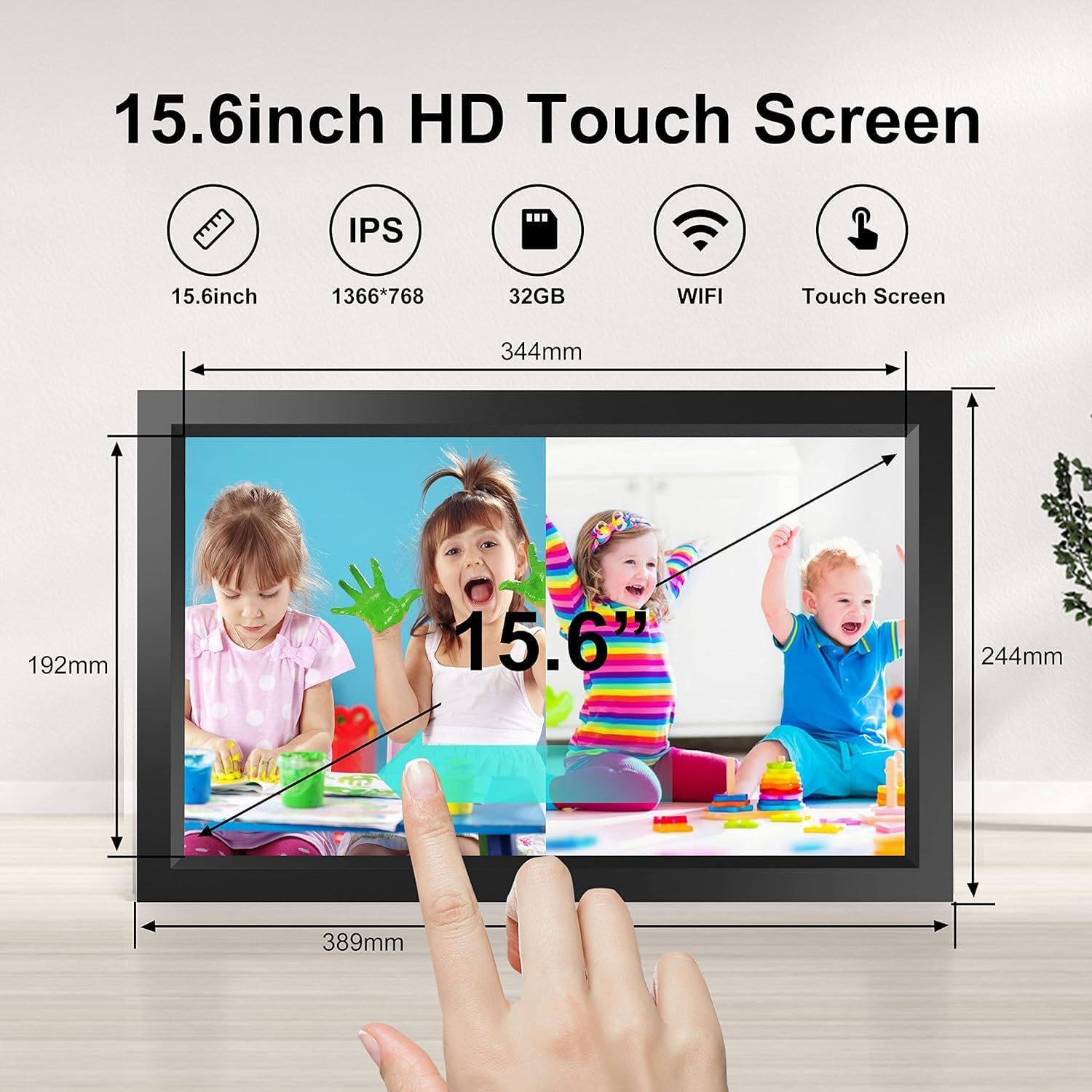 15.6インチの大型スマートデジタルフォトフレーム。Wi-F - Digital Photo Frame Wifi のレビューと価格