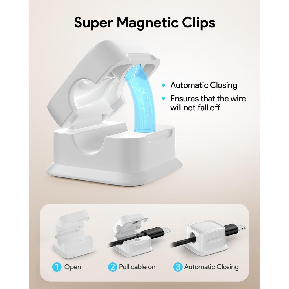 6個入り マグネット式コードオーガナイザー 強力粘着ケーブル - Magnetic Charging Cable のレビューと価格