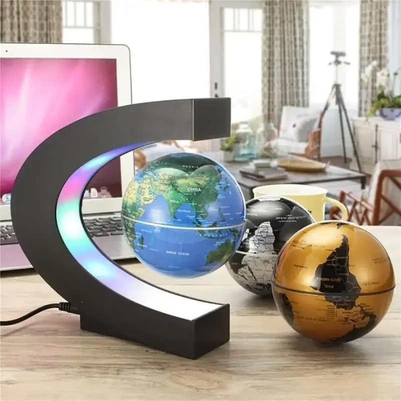 磁気浮上地球儀 LED 世界地図電子反重力ランプノベルティボ - Electronics Gadgets For Home のレビューと価格
