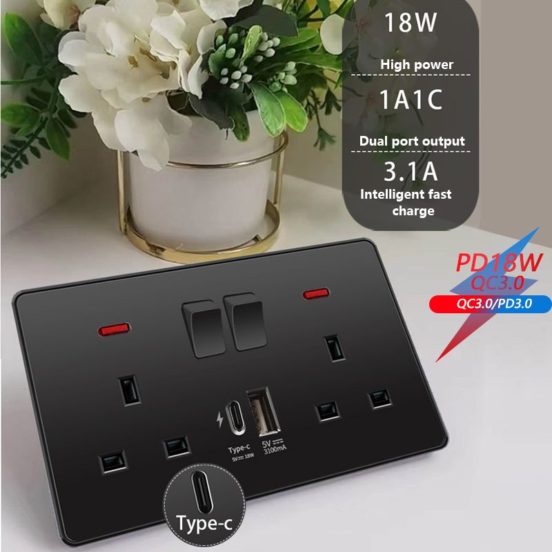 ユニバーサル18W急速充電対応タイプC壁コンセント220V電 - Electronics Gadgets For Home のレビューと価格